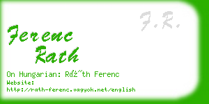 ferenc rath business card